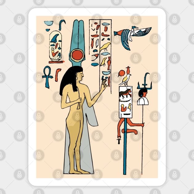 Egyptian Art form the Great Temple Magnet by KewaleeTee